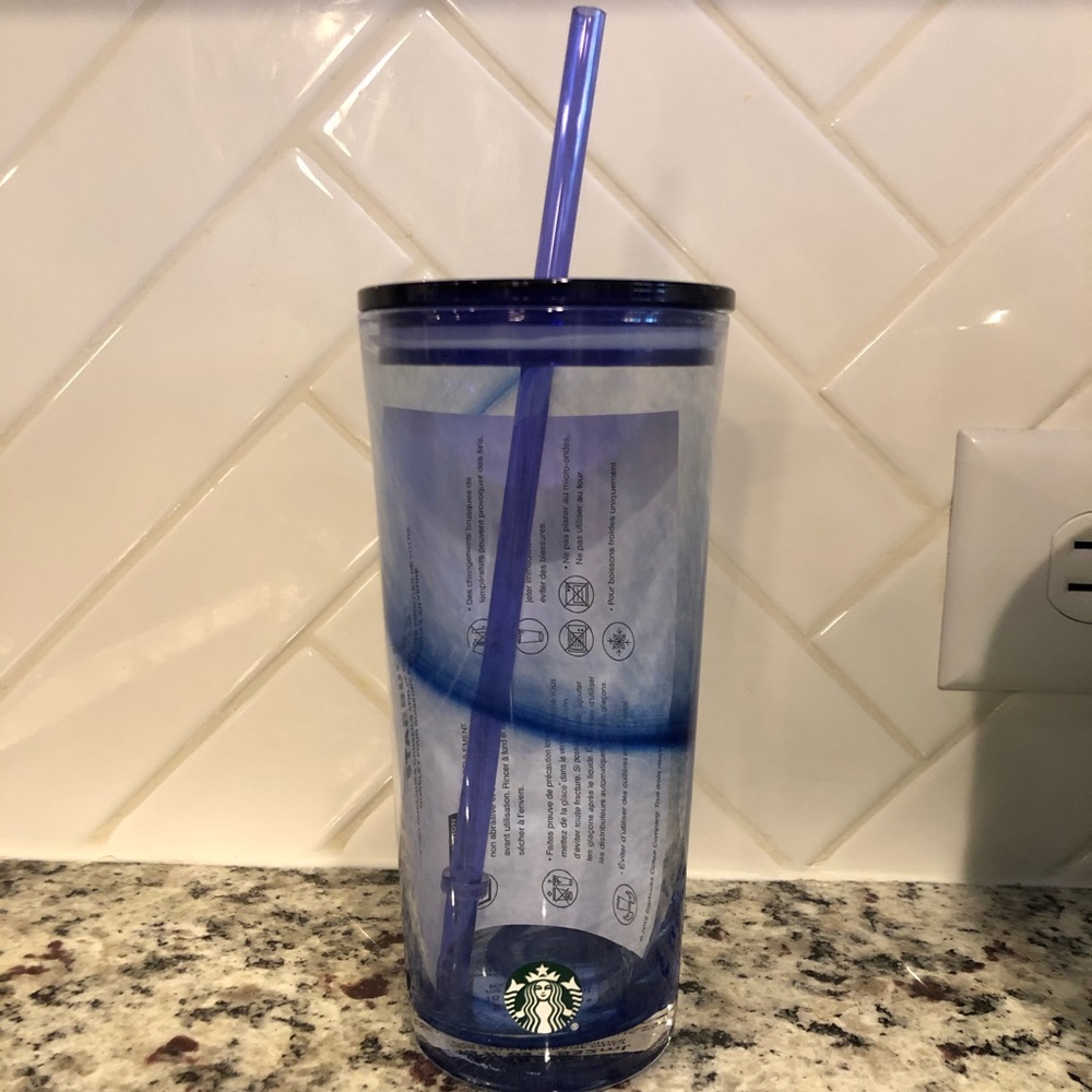 Starbucks Blue Swirl Glass